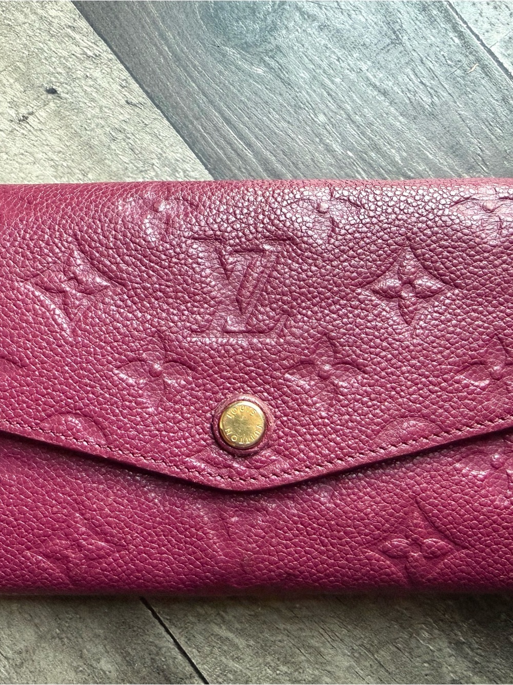 Louis Vuitton Berry Pink Embossed Monogram Leather Wallet